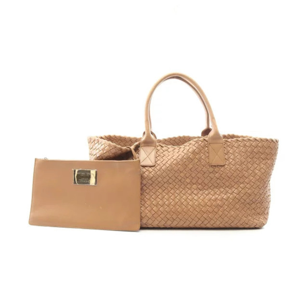 Bottega Veneta Cabas Intrecciato Tote Bag Leather Beige Cream